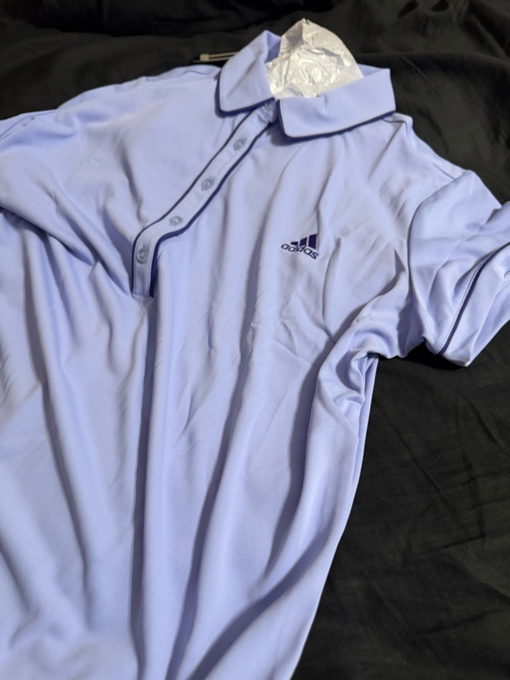 adidas Lavender Polo with Navy Trim